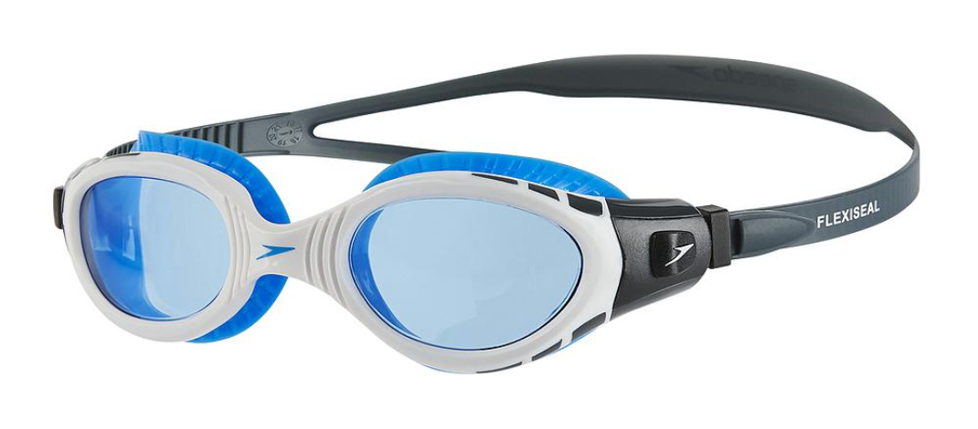 Speedo Futura Biofuse Flexiseal Swimming Goggles Blue Lens - White/Blue