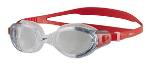 Speedo Futura Biofuse Flexiseal Swimming Goggles Clear Lens - Clear/Red