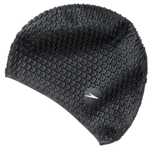 Speedo Bubble Silicone Swimming Cap - Black