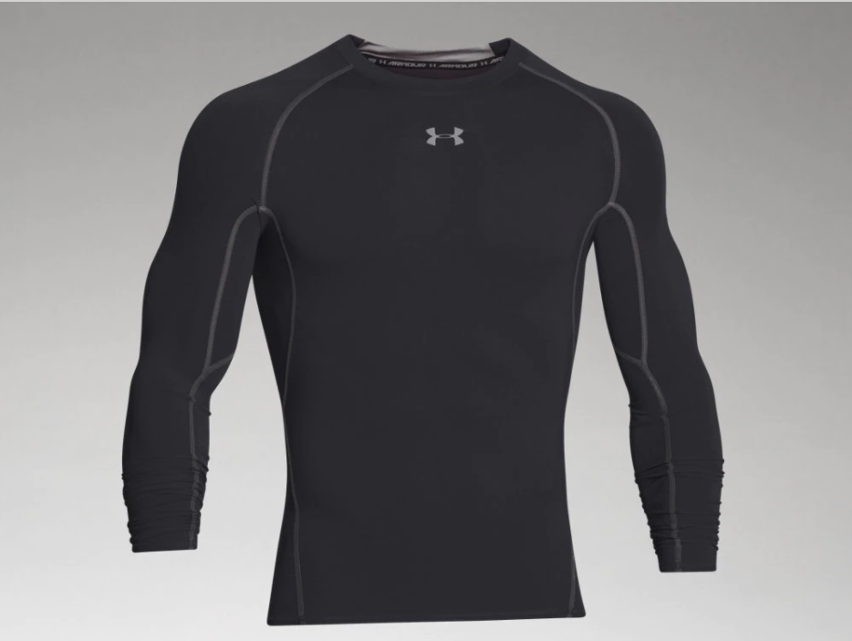 Under Armour Men's HeatGear Armour Long Sleeve Compression Shirt - Black