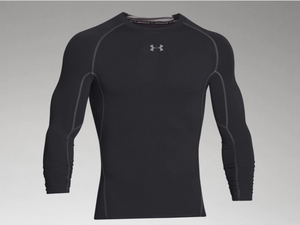 Under Armour Men's HeatGear Armour Long Sleeve Compression Shirt - Black