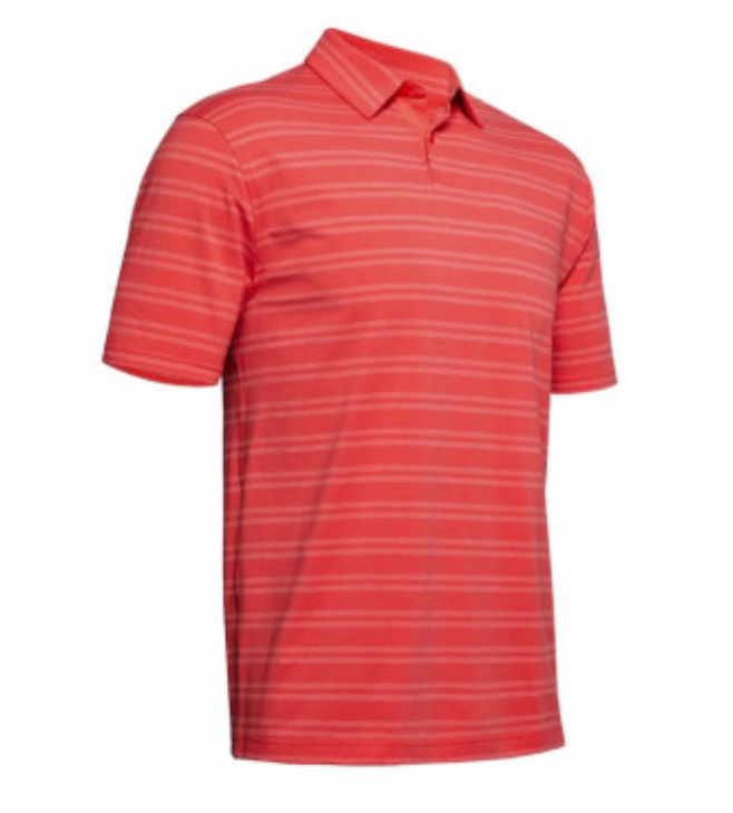 Under Armour Men's Charged Cotton Scramble Stripe Mens Golf Polo Shirt - Red (646)