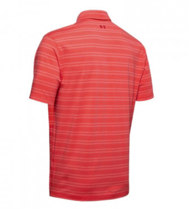 Under Armour Men's Charged Cotton Scramble Stripe Mens Golf Polo Shirt - Red (646)