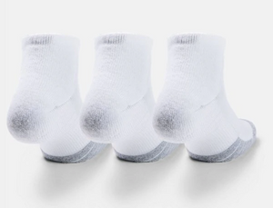 Under Armour Adult HeatGear Lo Cut Socks 3-Pack - White/Grey