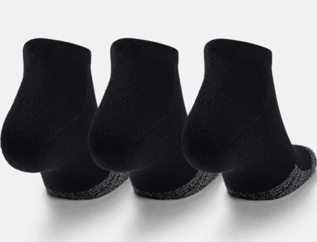 Under Armour Adult HeatGear Lo Cut Socks 3-Pack - Black