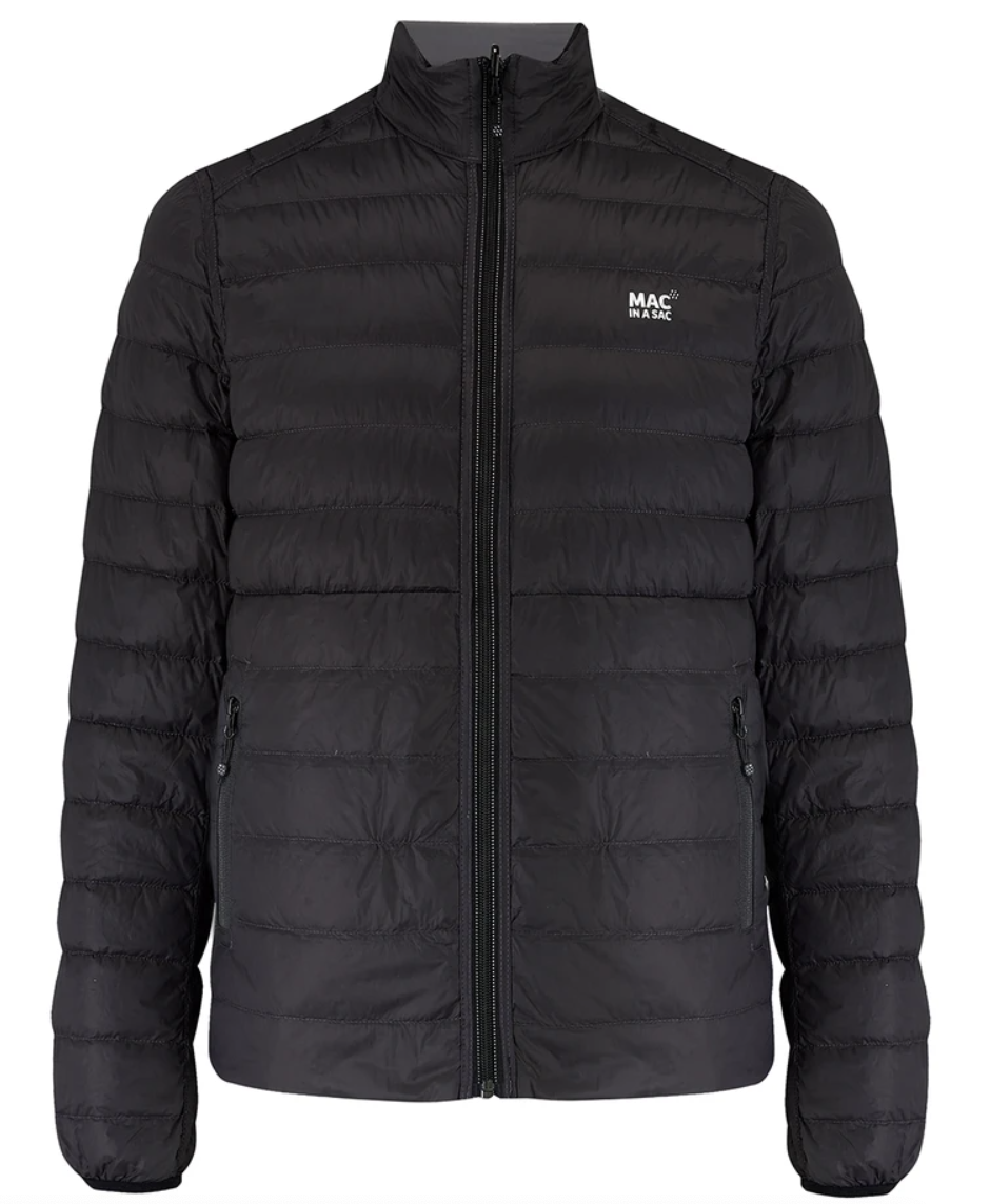 Mac in a Sac Polar II Mens Reversible Down Jacket - JET BLACK / CHARCOAL