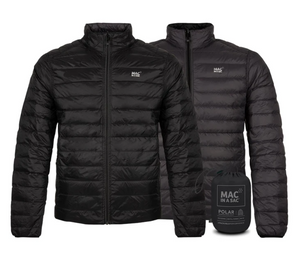 Mac in a Sac Polar II Mens Reversible Down Jacket - JET BLACK / CHARCOAL