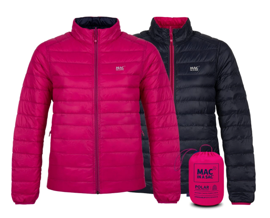 Mac in a Sac Womens Polar II Reversible Down Jacket - FUCHSIA / NAVY