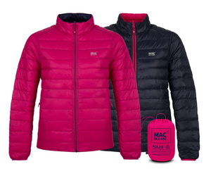 Mac in a Sac Womens Polar II Reversible Down Jacket - FUCHSIA / NAVY