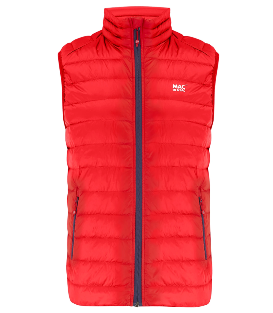 Mac in a Sac Mens Alpine Down Gilet - RED