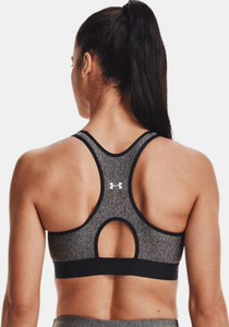 Under Armour Women's Armour Mid Heathered Sports Bra - Grey