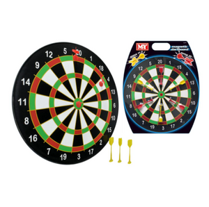 M.Y 16" Doink It 16" Magnetic Dartboard and 6 Darts