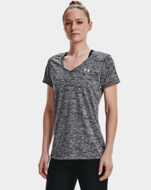 Under Armour Women's Tech Twist V-Neck T-Shirt - Black (001)