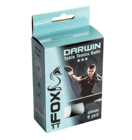 Fox TT Darwin 3 Star Table Tennis Balls - 6 pack