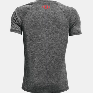 Under Armour Boy's Tech Split Logo Hybrid Short Sleeve T-Shirt - Black (002)