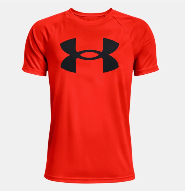 Under Armour Boy's Tech Big Logo Short Sleeve T-Shirt - Phoenix Fire (296)