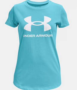 Under Armour Girls' Sportstyle Graphic Short Sleeve - OPAL BLUE (293)