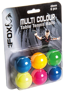Fox TT Coloured Table Tennis Balls - 6 pack