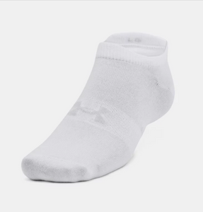 Under Armour Women's Essential No Show Socks 6 Pack - White/Grey (100)