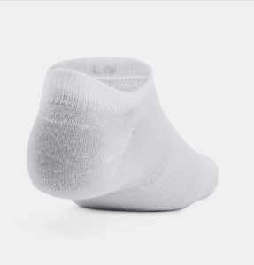Under Armour Women's Essential No Show Socks 6 Pack - White/Grey (100)
