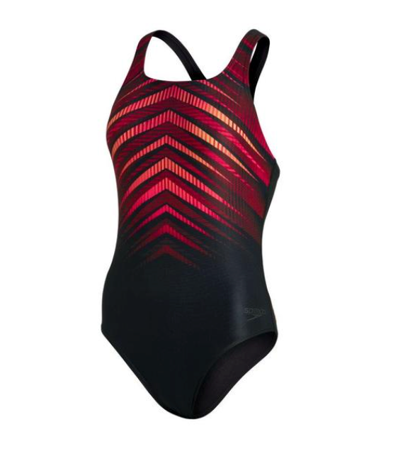 Speedo Women's Digital Placement Medalist Swimsuit - Black/Red