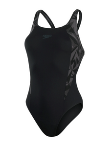 Speedo Women's Hyperboom Splice Muscleback Swimsuit - Black/Grey