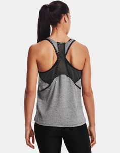 Under Armour Women's Knockout Mesh Back Tank - Jet Gray Light Heather/Black (011)