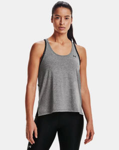 Under Armour Women's Knockout Mesh Back Tank - Jet Gray Light Heather/Black (011)