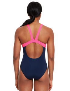 Zoggs Women's Hybrid Speedback Swimsuit - Navy/Multi