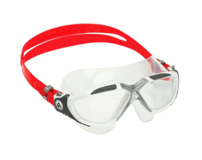 Aqua Sphere Vista Unisex Swimming Mask Goggles Clear Lens - White/Red