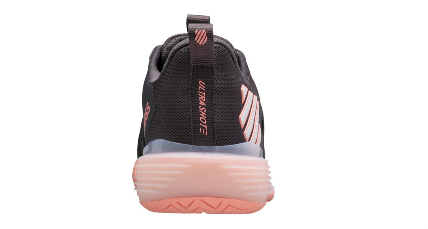K-Swiss Women's Ultrashot 3 Tennis Shoes - Asphalt/Peach Amber/White