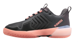 K-Swiss Women's Ultrashot 3 Tennis Shoes - Asphalt/Peach Amber/White