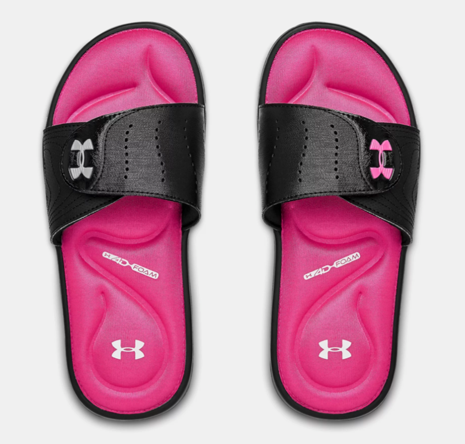 Under Armour Women's Ignite IX Slides - Black/Pink