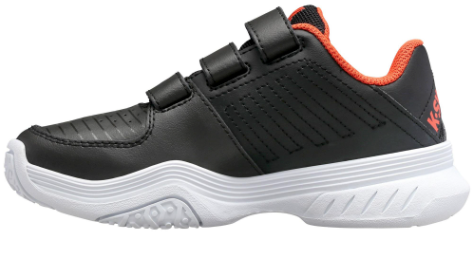 K-Swiss Kids Court Express Strap Omni Tennis Shoes - Black/ Orange