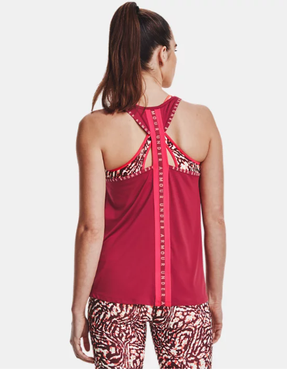 Under Armour Women's Knockout Mesh Back Tank - Black Rose / Penta Pink - 664