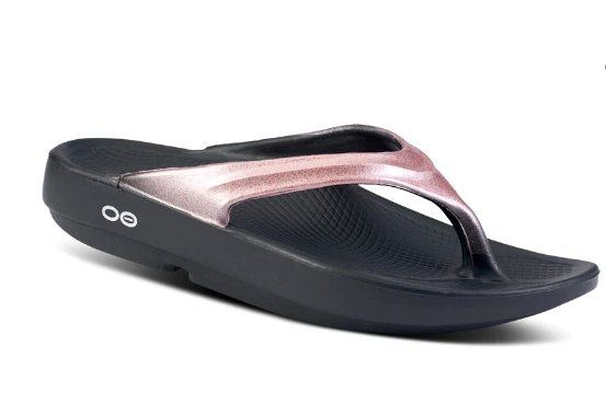 Oofos Women's Oolala Luxe Sandal - Rose Sparkle
