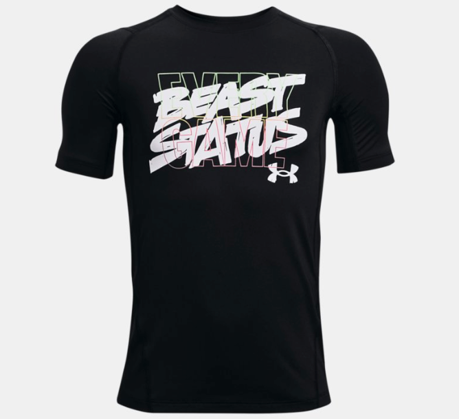 Under Armour Boys' Heatgear BEAST STATUS Short sleeve Tee - Black (001)
