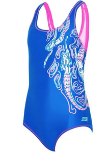 Zoggs Girl's Mermaid Madness Rowleeback - Blue/ Pink