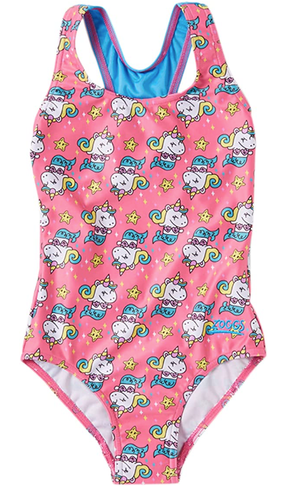 Zoggs Girl's Unicorn Flyback One Piece - Pink