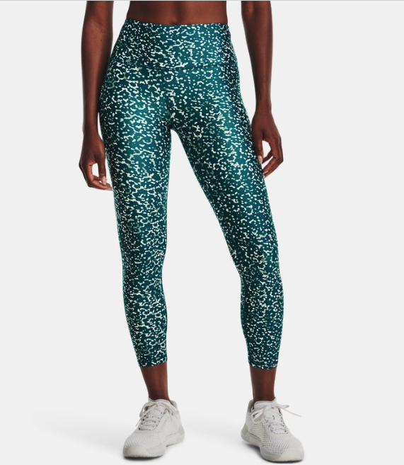 Under Armour Women's HeatGear Printed Ankle Leggings - Tourmaline Teal (716)