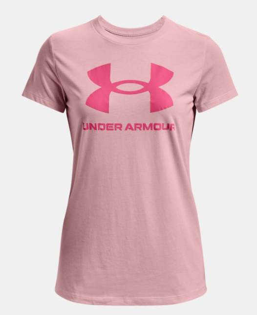 Under Armour Women's Sportstyle Logo Short Sleeve - Prime Pink (647)
