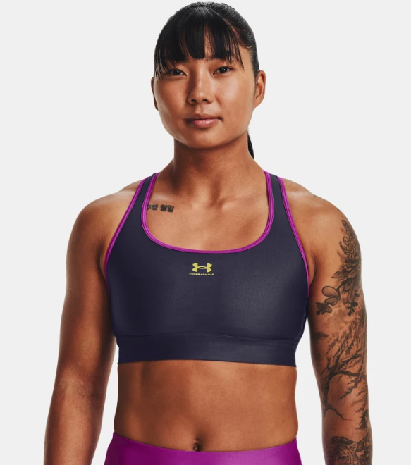 UNDER ARMOUR WOMEN'S MID KEYHOLE SPORTS BRA GYM TRAINING FITNESS