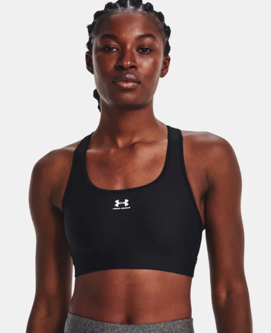 Under Armour Training mid support keyhole sports bra in black