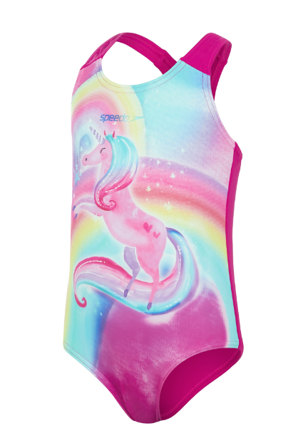 Speedo Unicorn Placement 1 Piece Swimsuit Infants - Pink