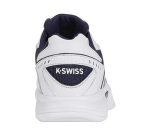 K-Swiss Men's Receiver V Indoor CARPET Tennis Shoes - White/Peacoat/Silver