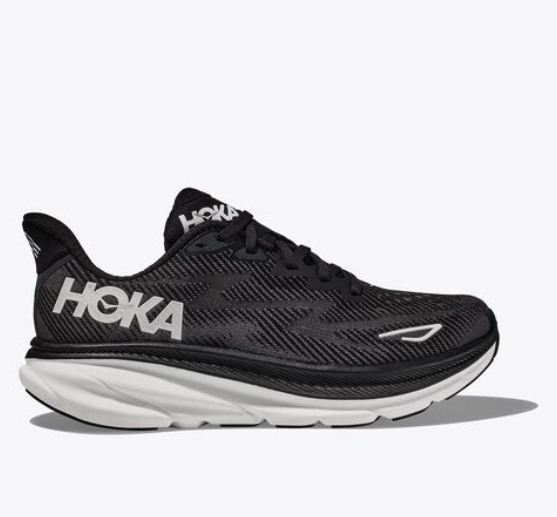 HOKA Women's Clifton 9 Running Shoes - Black / White