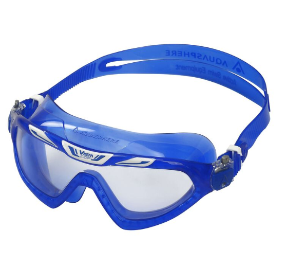Aqua Sphere Vista XP Unisex Swimming Mask Goggles Clear Lens - Blue