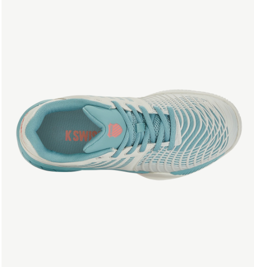 K-Swiss Women's Express Light 3 HB Tennis Shoes - BLANC DE BLANC/NILE BLUE/DESERT FLOWER