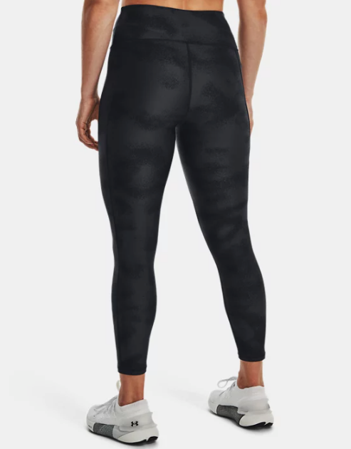 Under Armour Women's HeatGear No-Slip Waistband Printed Ankle Leggings - Black/Jet Gray (003)