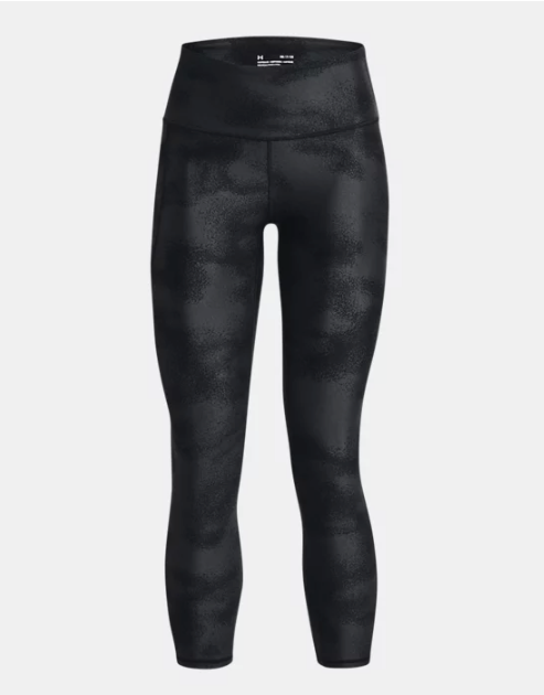 Under Armour Women's HeatGear No-Slip Waistband Printed Ankle Leggings - Black/Jet Gray (003)